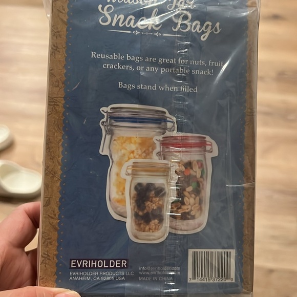 Reusable Mason Snack Bags- set of 2 - Picture 3 of 3